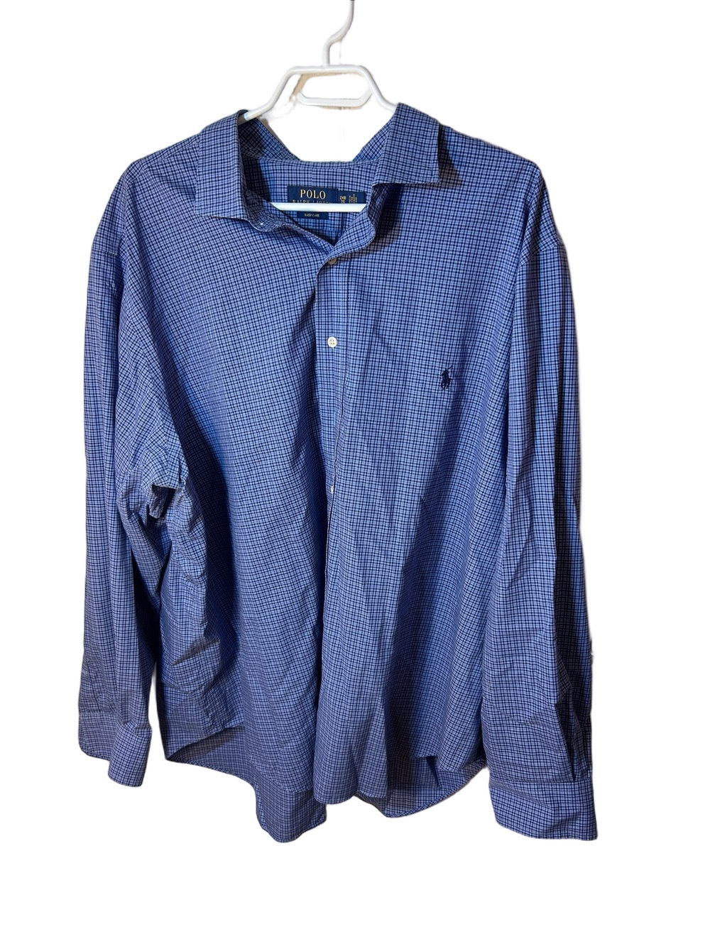 Polo by Ralph Lauren Blue Micro-Check Dress Shirt 2XB big and tall